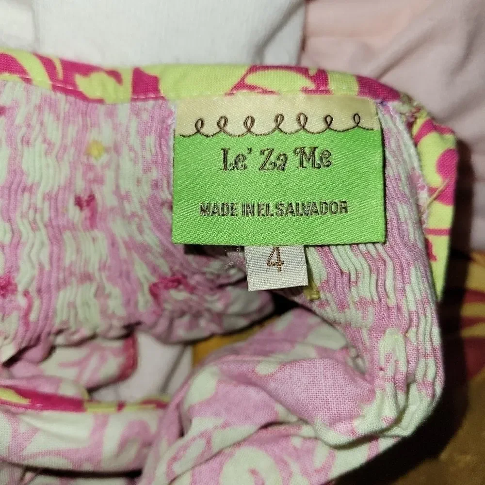 Le Za Me Hand Smocked Smocked Angel Sleeve Dress 4